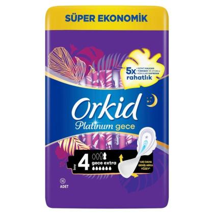 Orkid Platinum Kanatlı Gece Ekstra (Boy 4) 16 Adet Hijyenik Ped